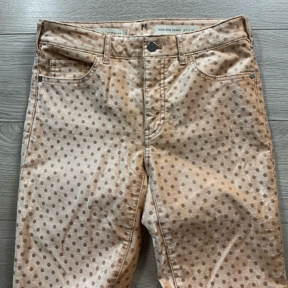 Anthropologie Pilcro Velvet High-Rise Skinny Ankle Polka Dot Pants - Picture 6 of 16